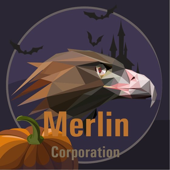 Мои работа Логотипы: Хелоунский логотип Merlin Corporation
