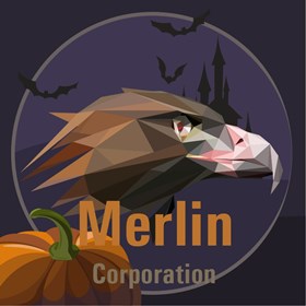 Мои работа Логотипы: Хелоунский логотип Merlin Corporation